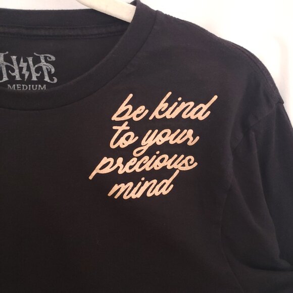 Hope For Harlow Black Be Kind To Your Precious Mind Graphic Handmade USA Size M - Picture 7 of 13